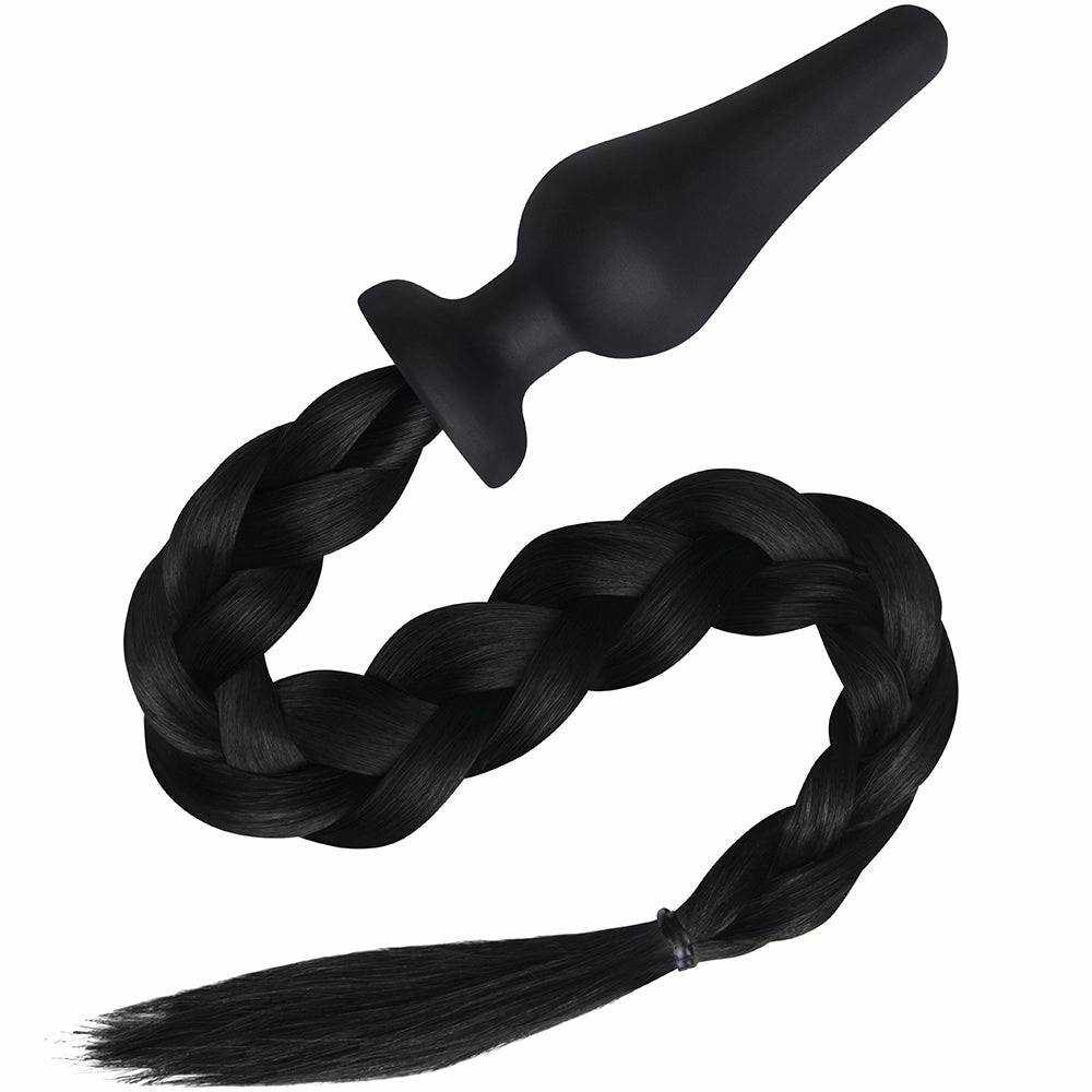 WhipSmart 4.5 Inch Black Pony Tail Plug
