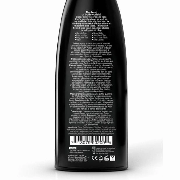 Wicked - Sensual Care Hybrid Water and Silicone Blended Intimate Lubricant 8 oz