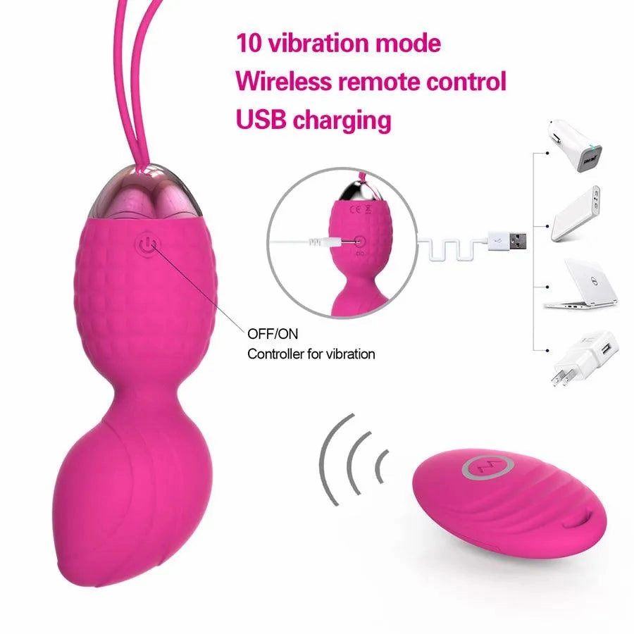 Wireless Remote Vibrating Ben Wa Balls for Women