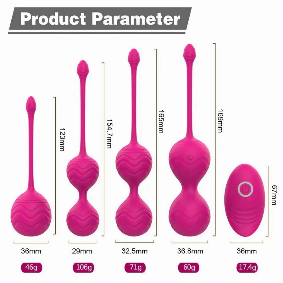 Wireless Remote Vibrating Kegel Balls Combo Set